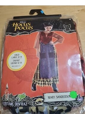 Girls Mary Sanderson Halloween Costume - Disney Hocus Pocus Size L 12-14 #4011